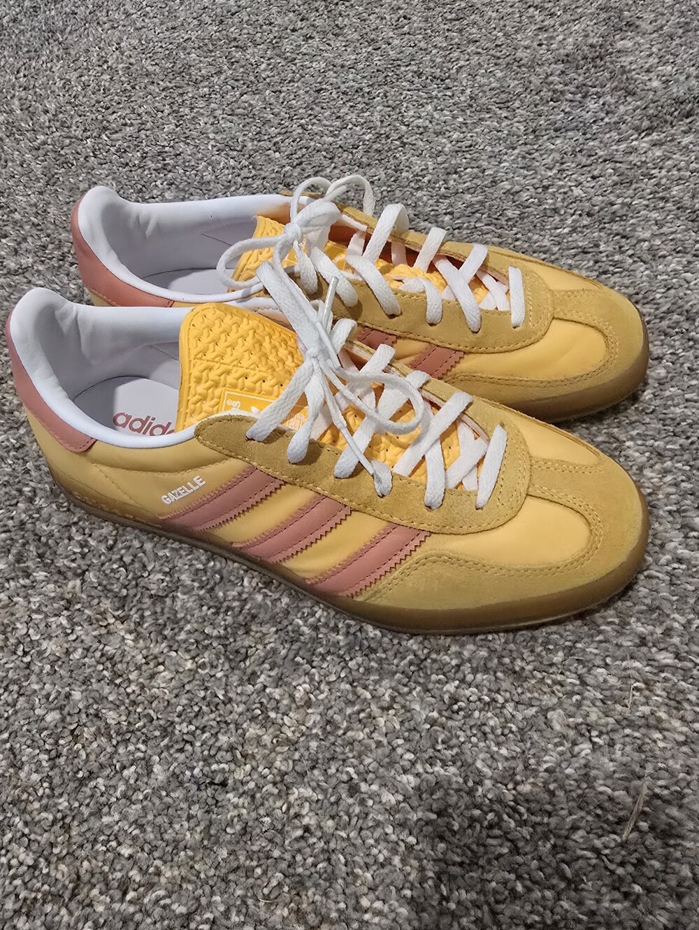 adidas Gazelle Women’s Yellow and Pink Leather Sneakers